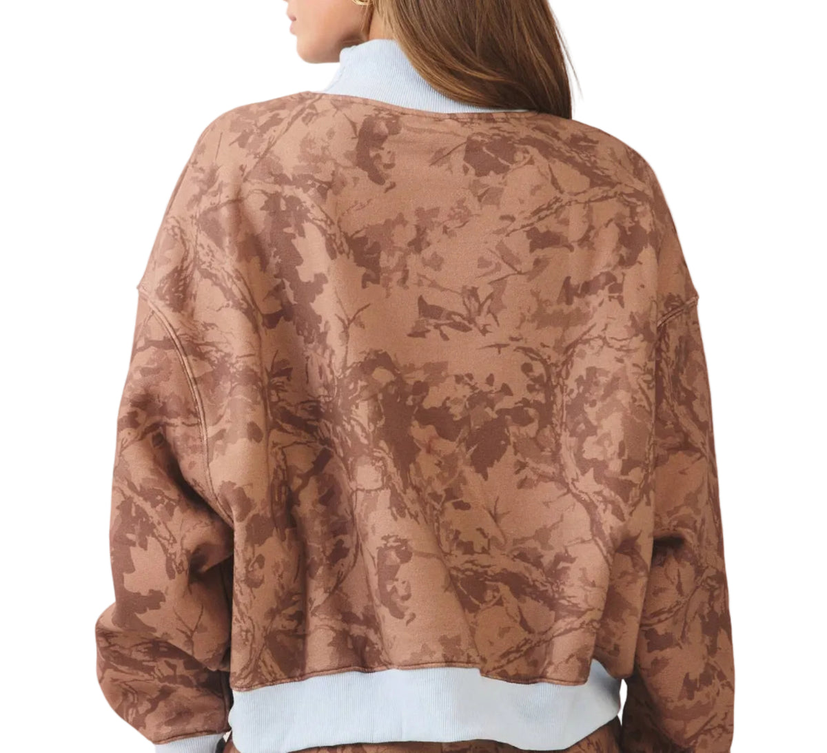Double Take Camo Mock Neck