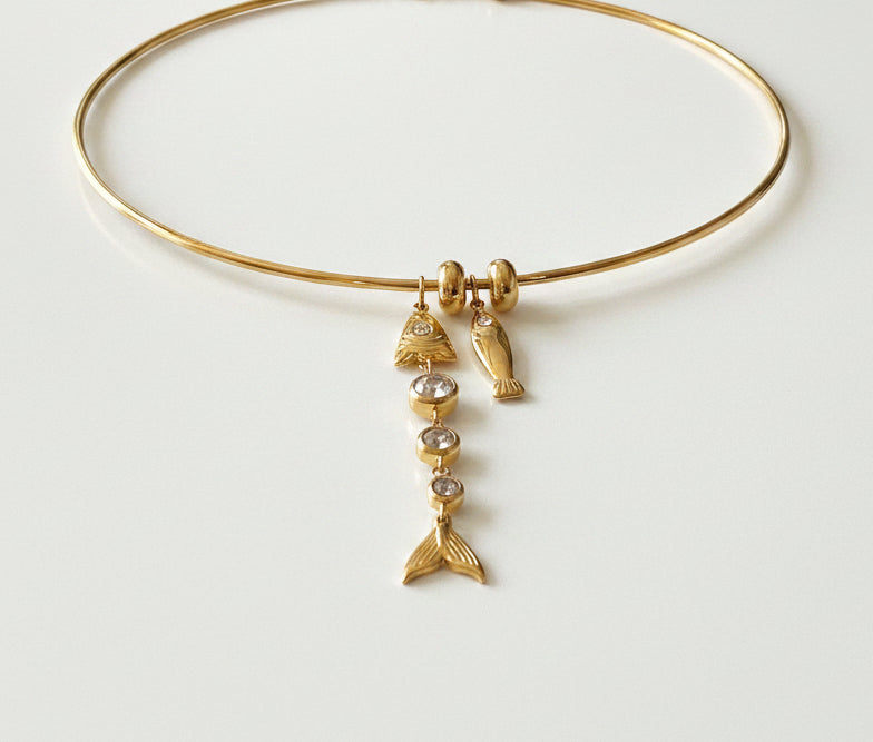 Hart Designs Gold Fish Cuff Necklace