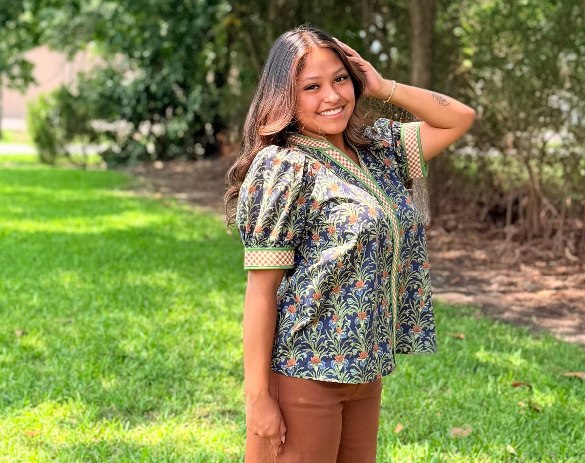 Navy Posie Top