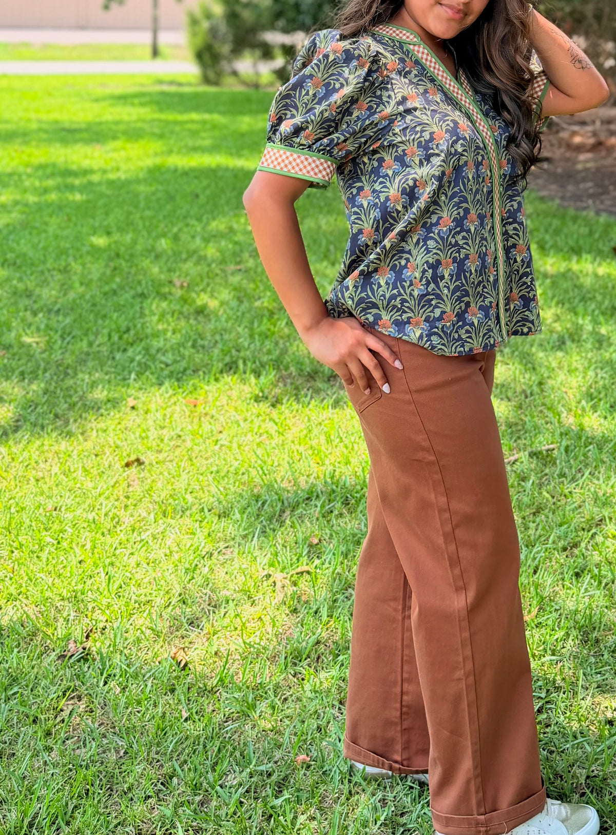 Navy Posie Top