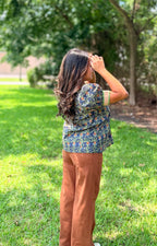 Navy Posie Top