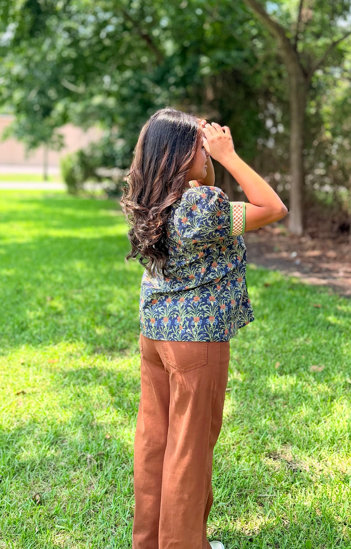 Navy Posie Top