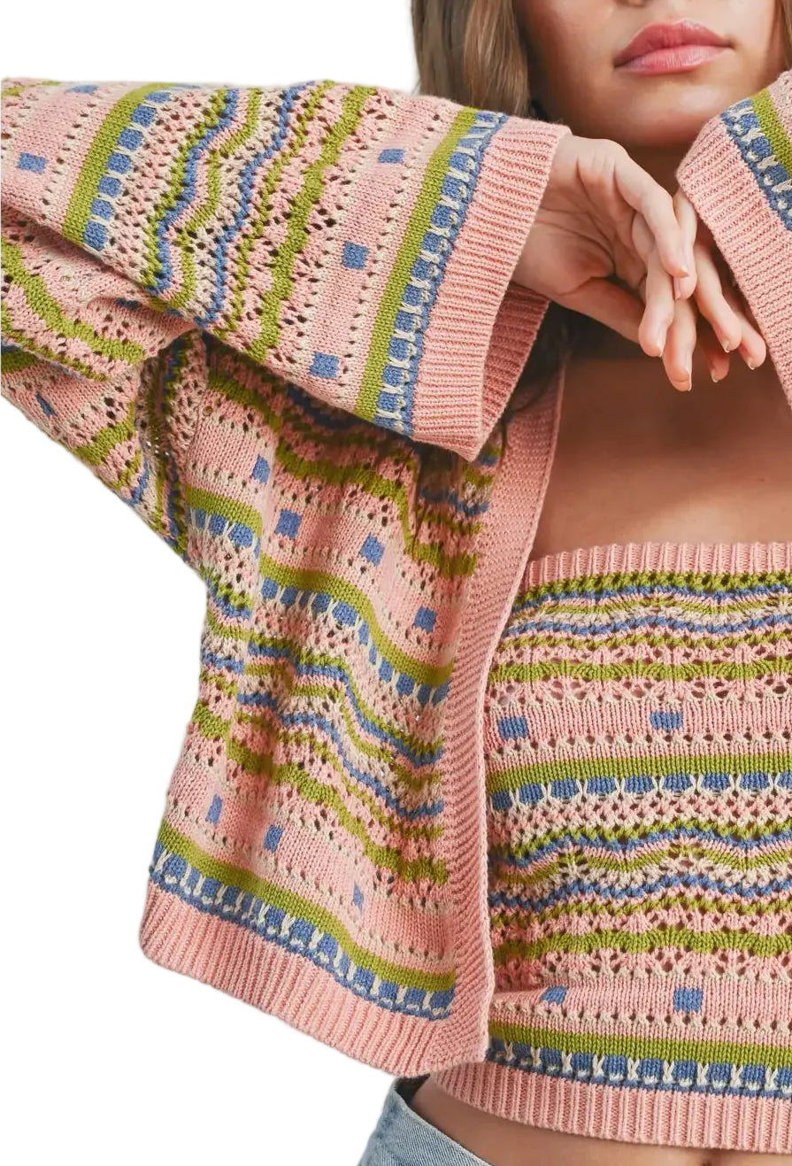 Mauvette Geo Cardigan