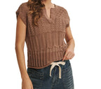 Bella Crocheted Brown Top