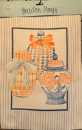 Orange + Blue Jar Garden Flag