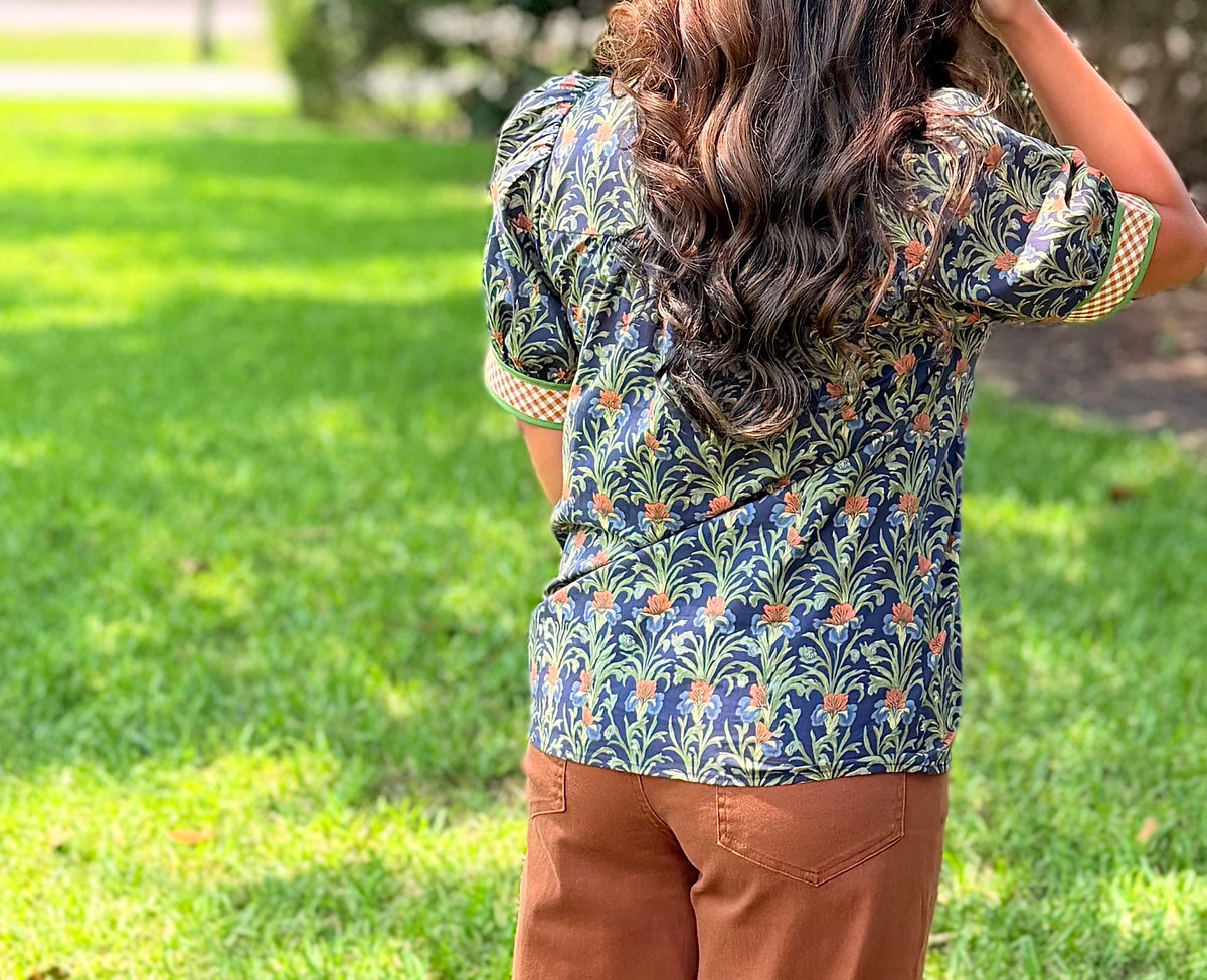 Navy Posie Top