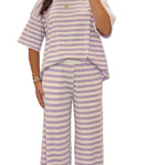 Honey Pepper Lilac Stripe Pant Set