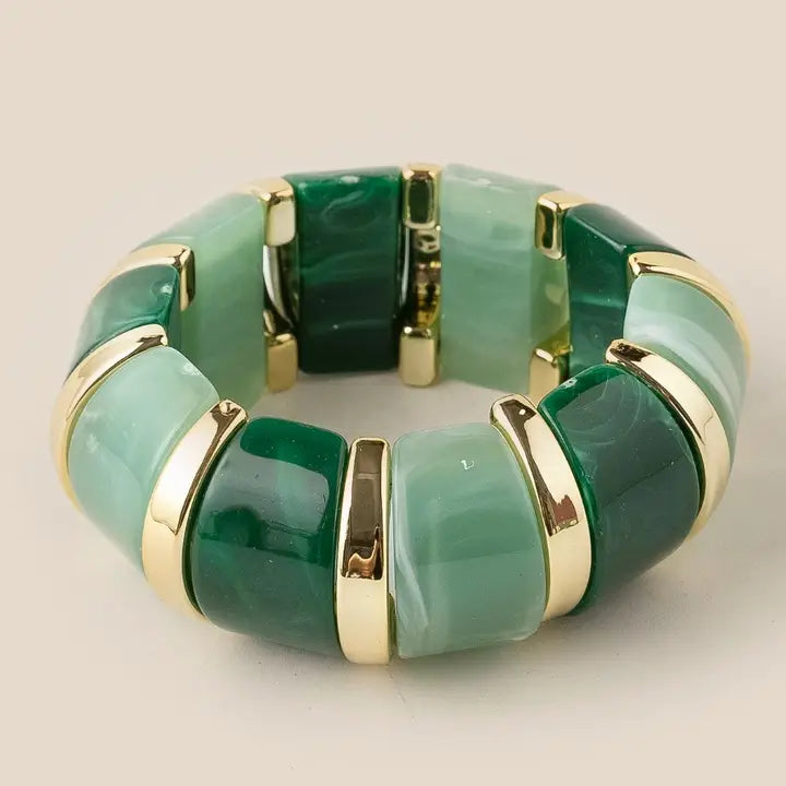 Green Resin Block Bracelet