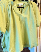 Sage Scallop Hem Top