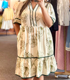 Elizabeth Green Tiered Short Dress