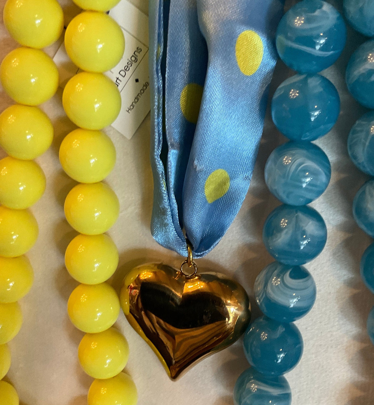 Hart Designs Blue Dot Scarf Heart Charm