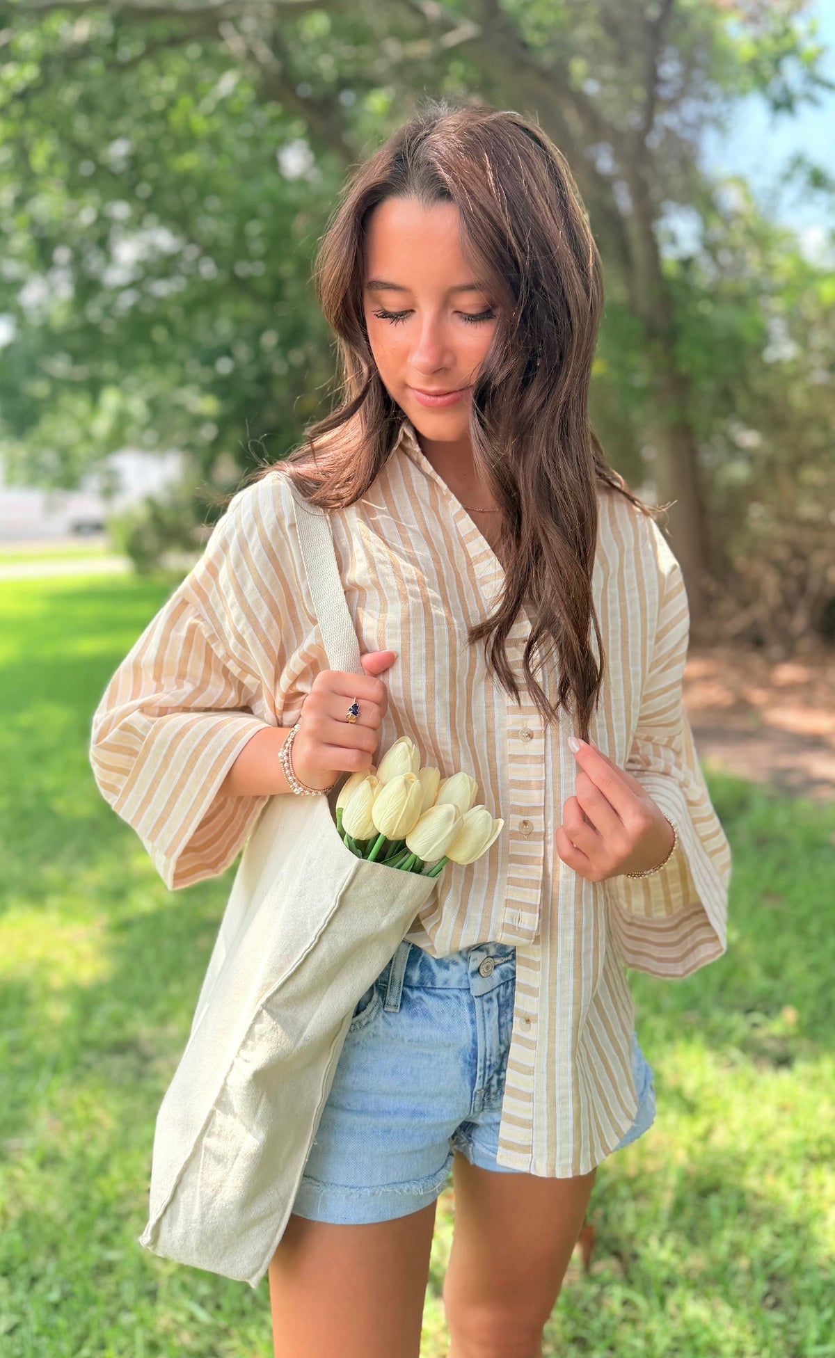 Market Button Down Top