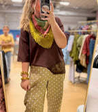 Golden Crane Fringe Scarf
