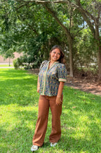 Navy Posie Top