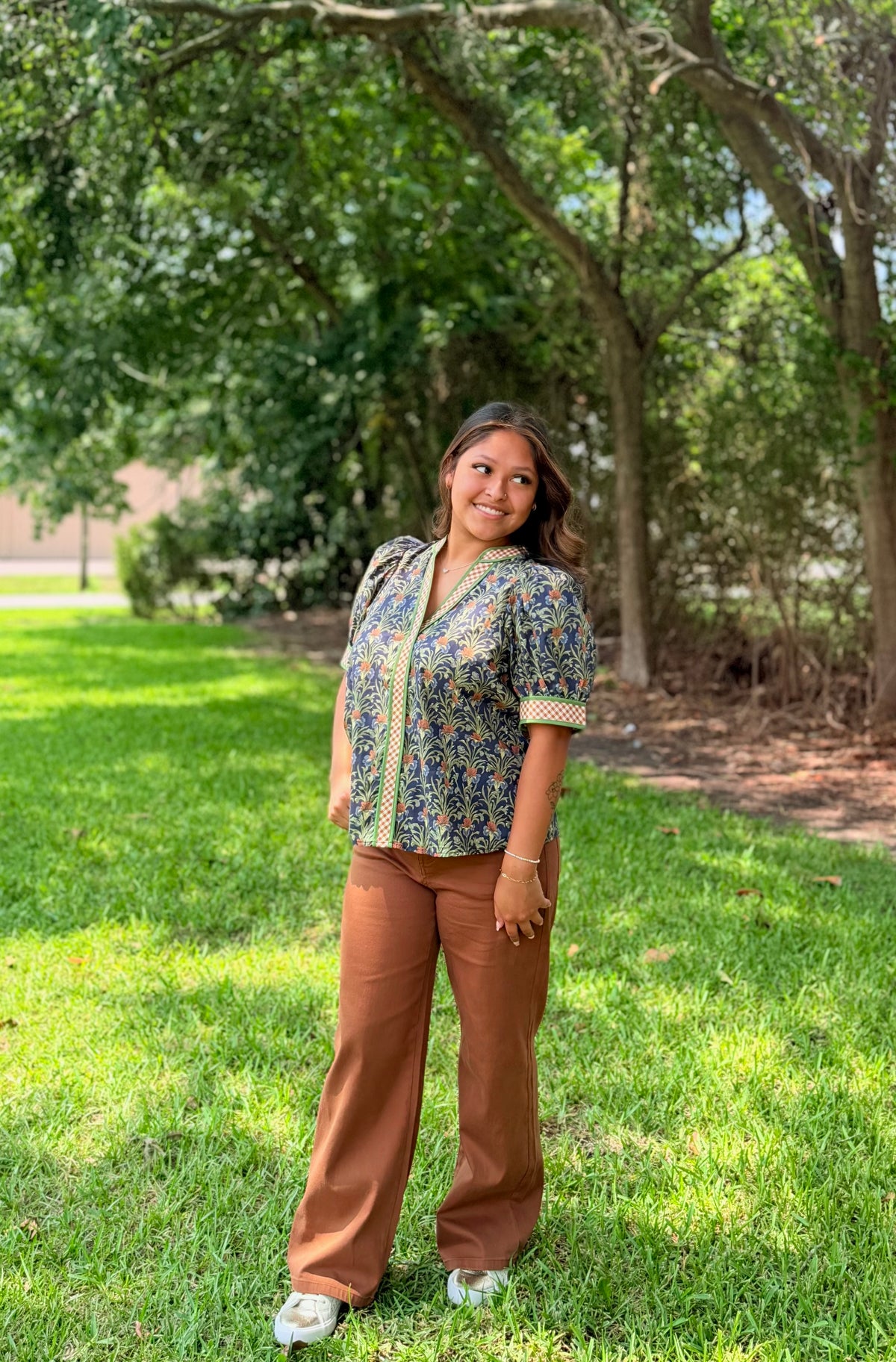 Navy Posie Top