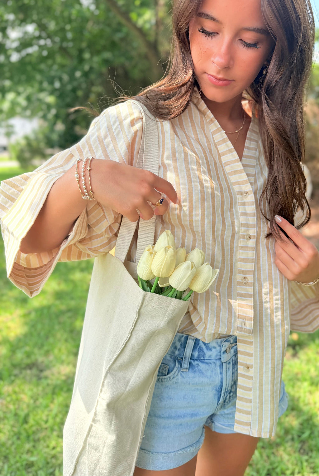 Market Button Down Top