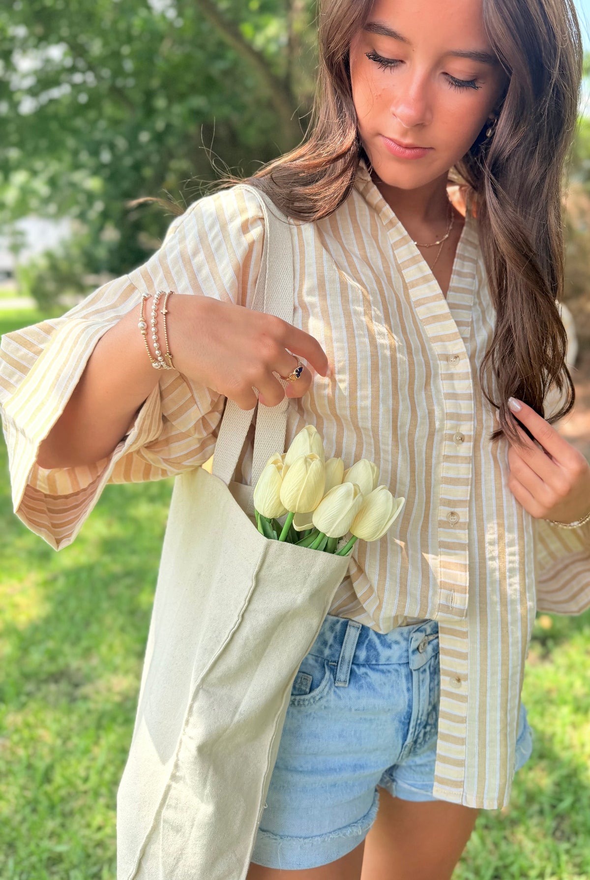 Market Button Down Top