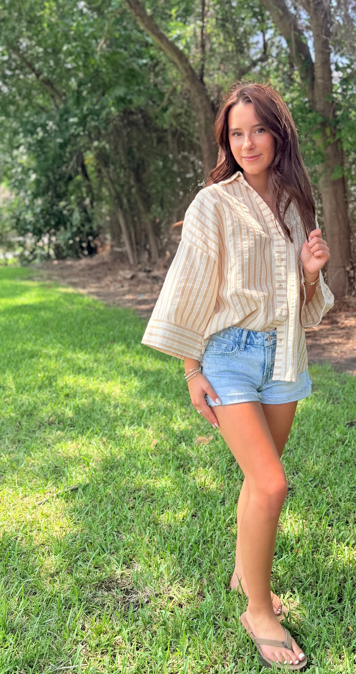 Market Button Down Top