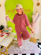 Honey Pepper Burgundy Stripe Pant Set