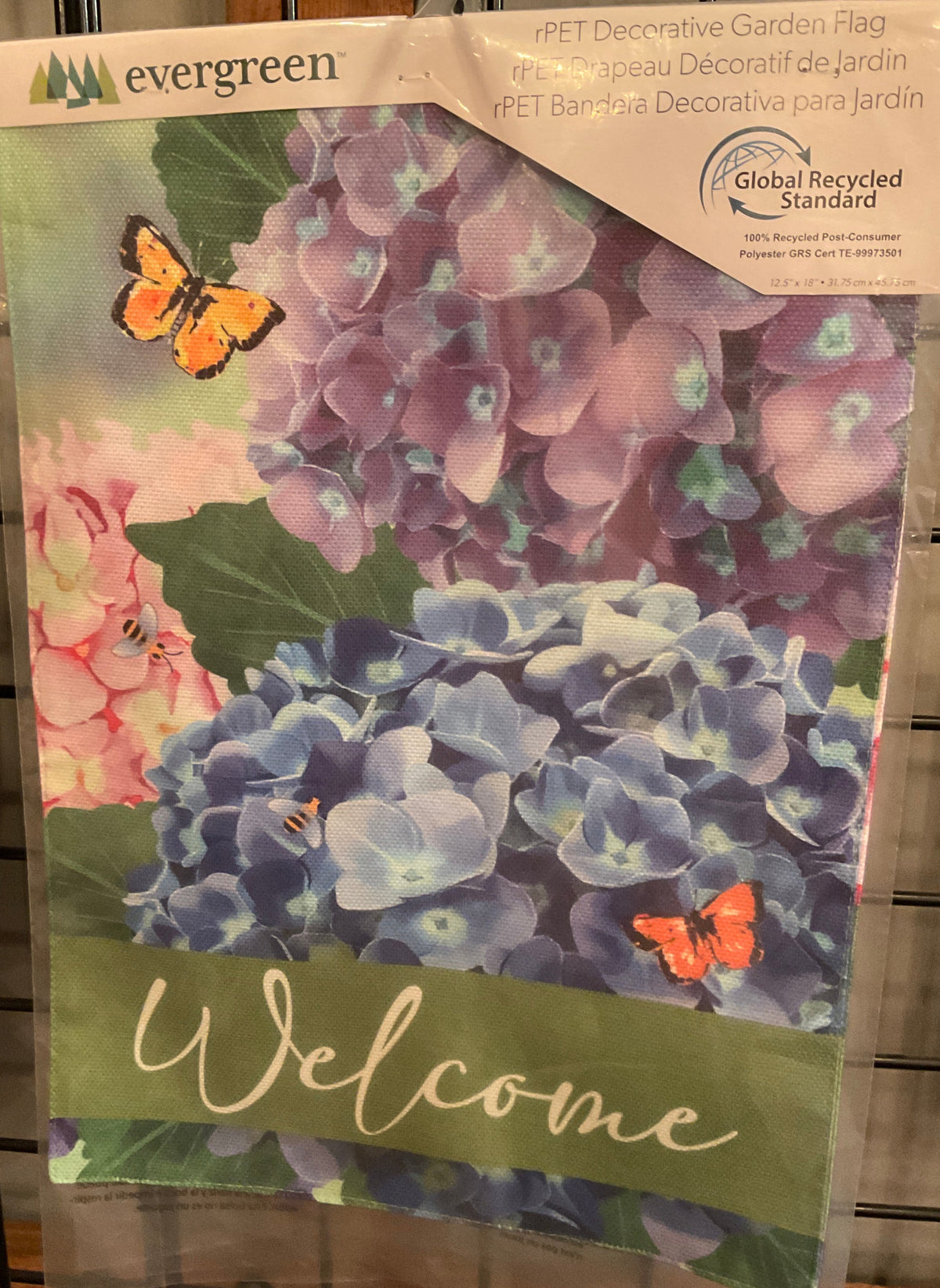 Hydrangea Welcome Garden Flag