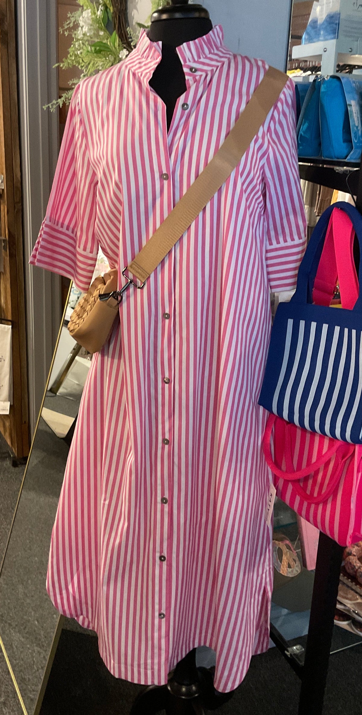 Sophia Pink Stripe Midi
