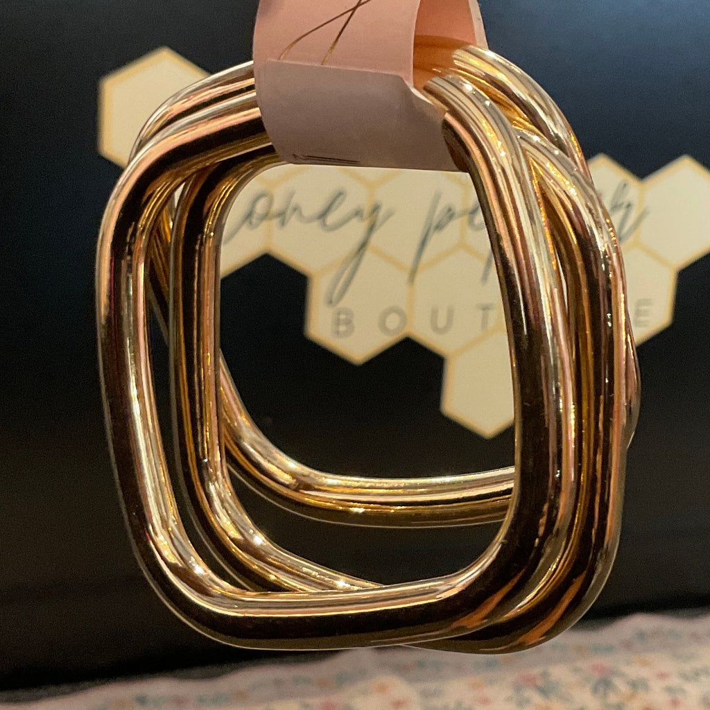 Gold Square Bangle Set