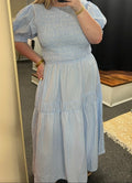 Avery Smocked Blue Midi