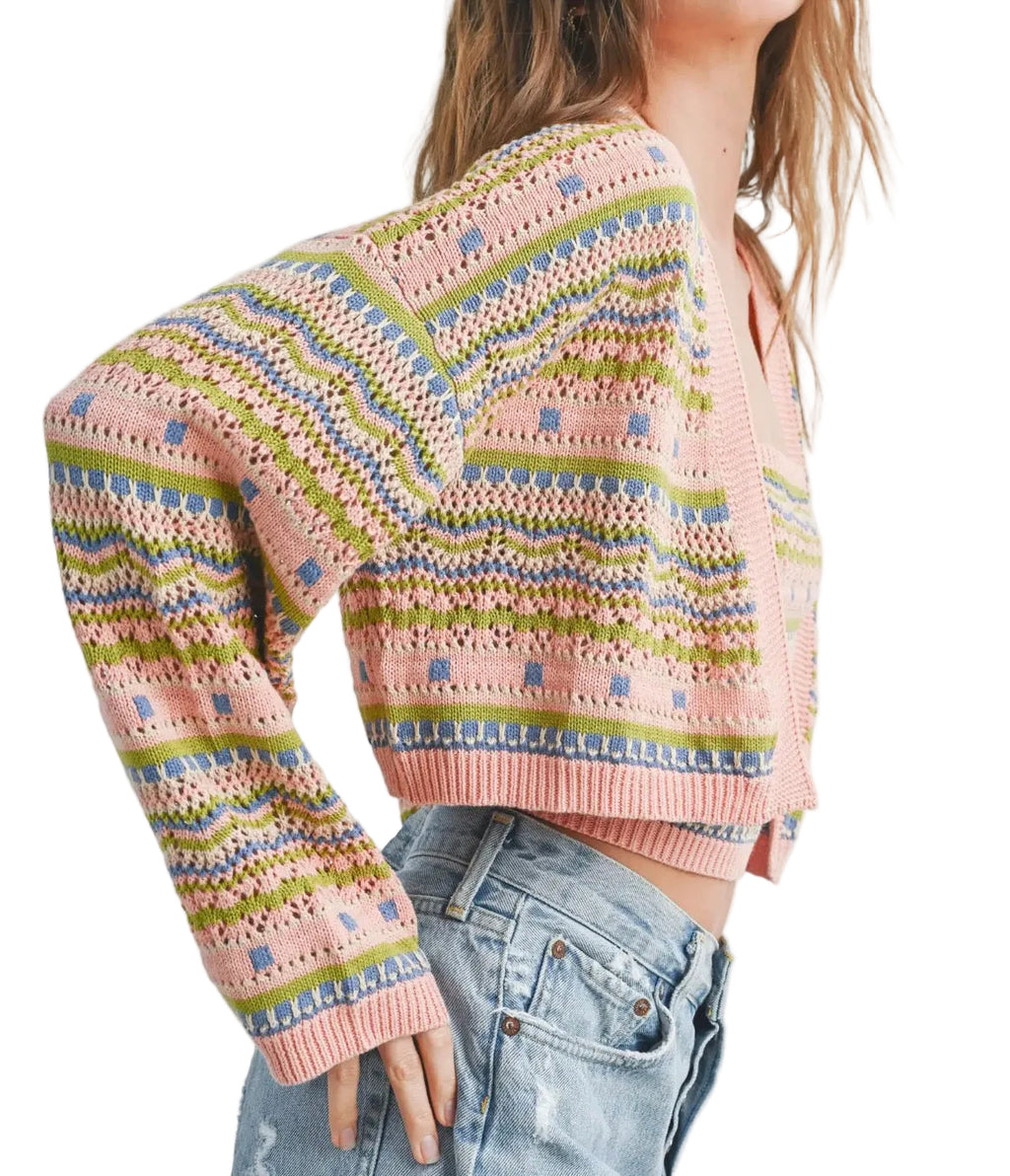 Mauvette Geo Cardigan