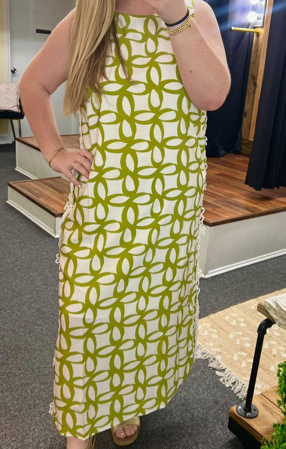 Marietta Geometric Sleeveless Midi