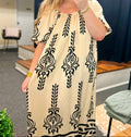 Lindsey Black Patterned Puff Sleeve Dress