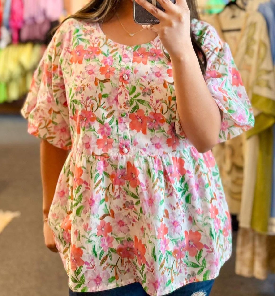 Emma Floral Puff Sleeve Top
