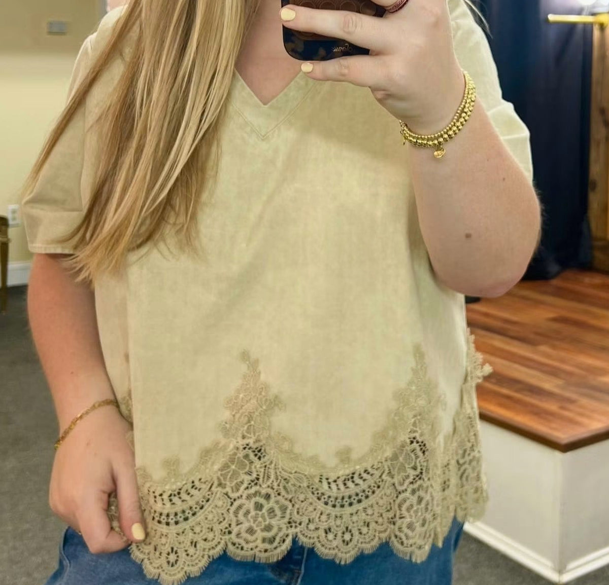 Alexis Lace Hem Top