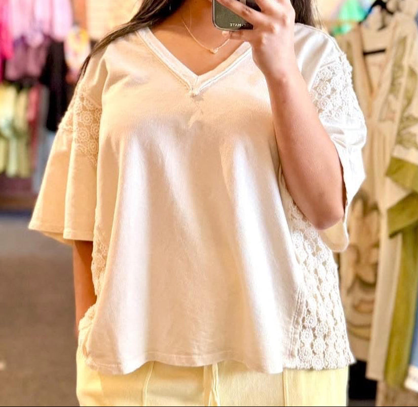 Anna Flower Trim Top