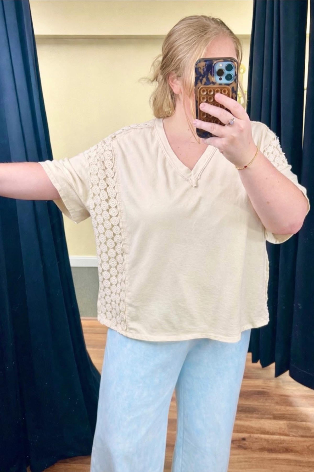 Anna Flower Trim Top
