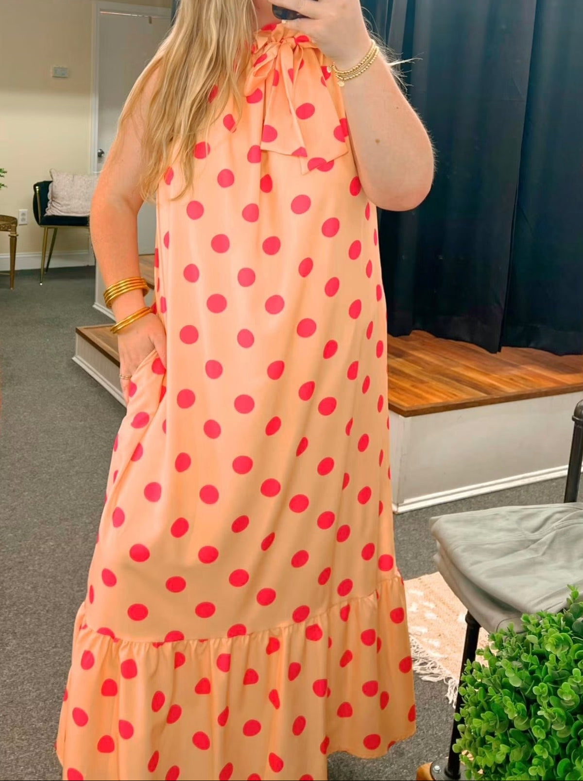 Faye Poka Dot Midi