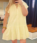 Madison Yellow Eyelet Short Dress