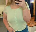 Lyla Lace Trim Sage Top