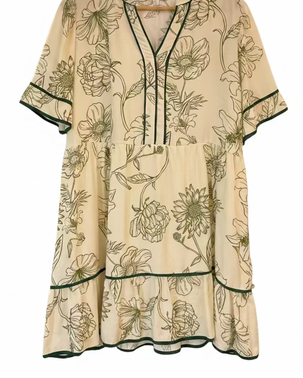 Elizabeth Green Tiered Short Dress