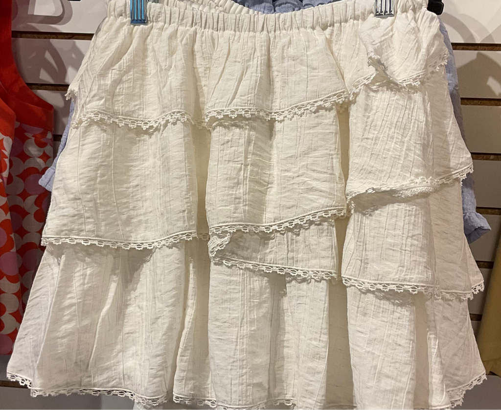 Izabella White Ruffle Skirt