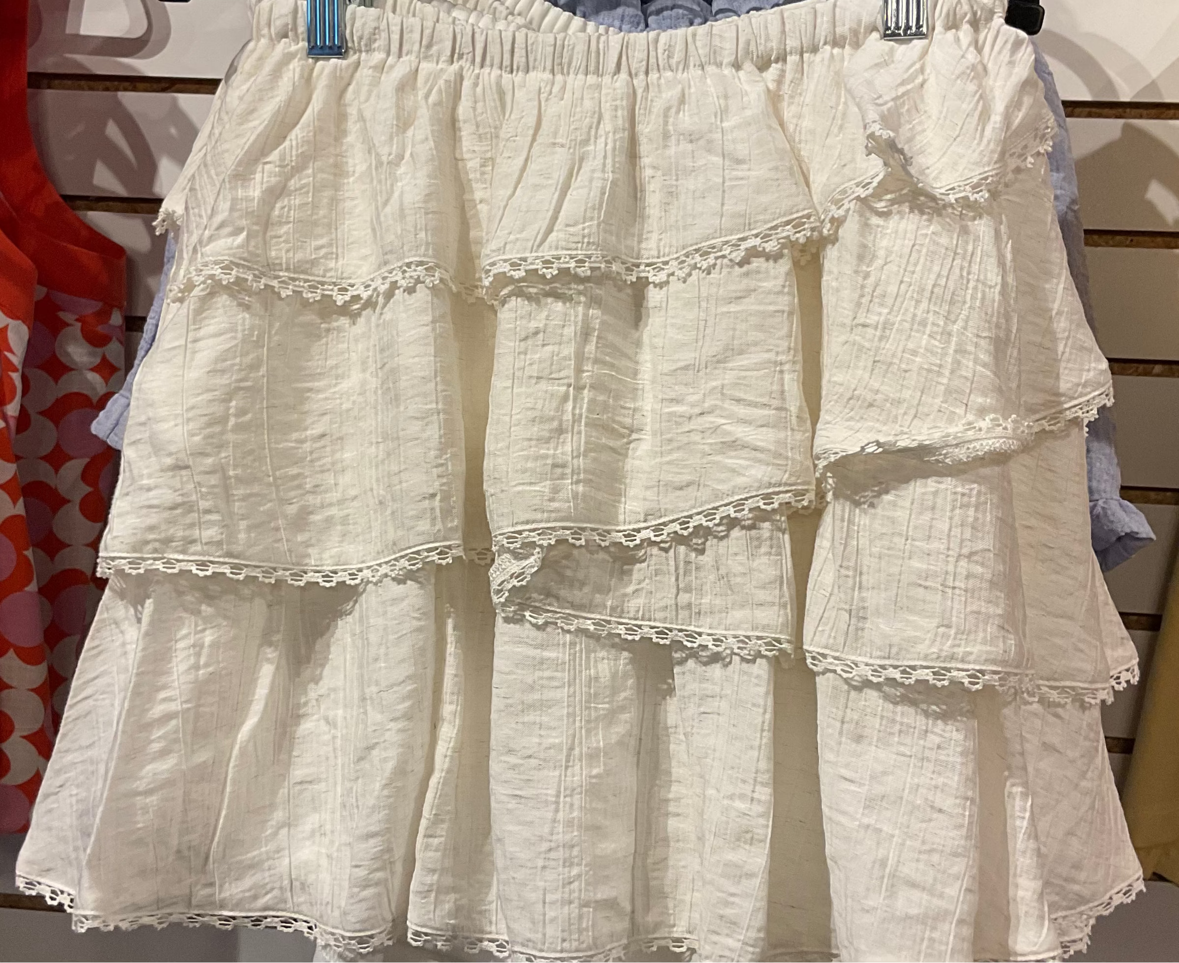 Izabella White Ruffle Skirt
