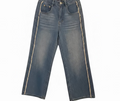 Frayed Denim Straight Jeans