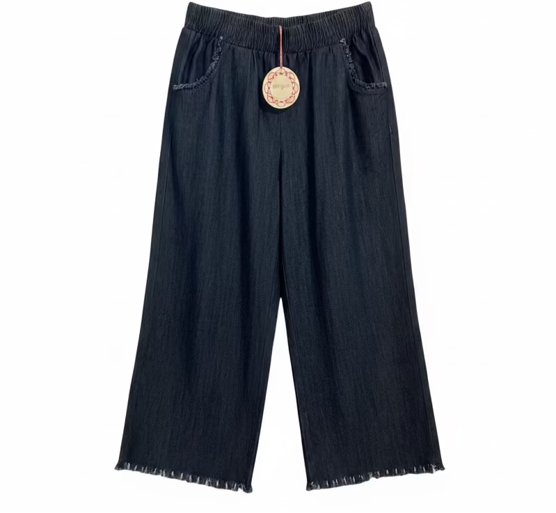 Umgee Wide Leg Denim Pant