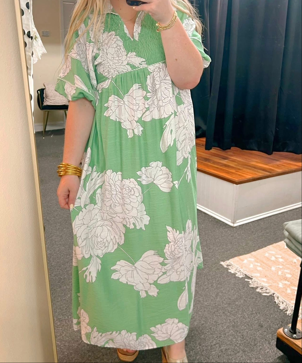 Layla Green Floral Midi