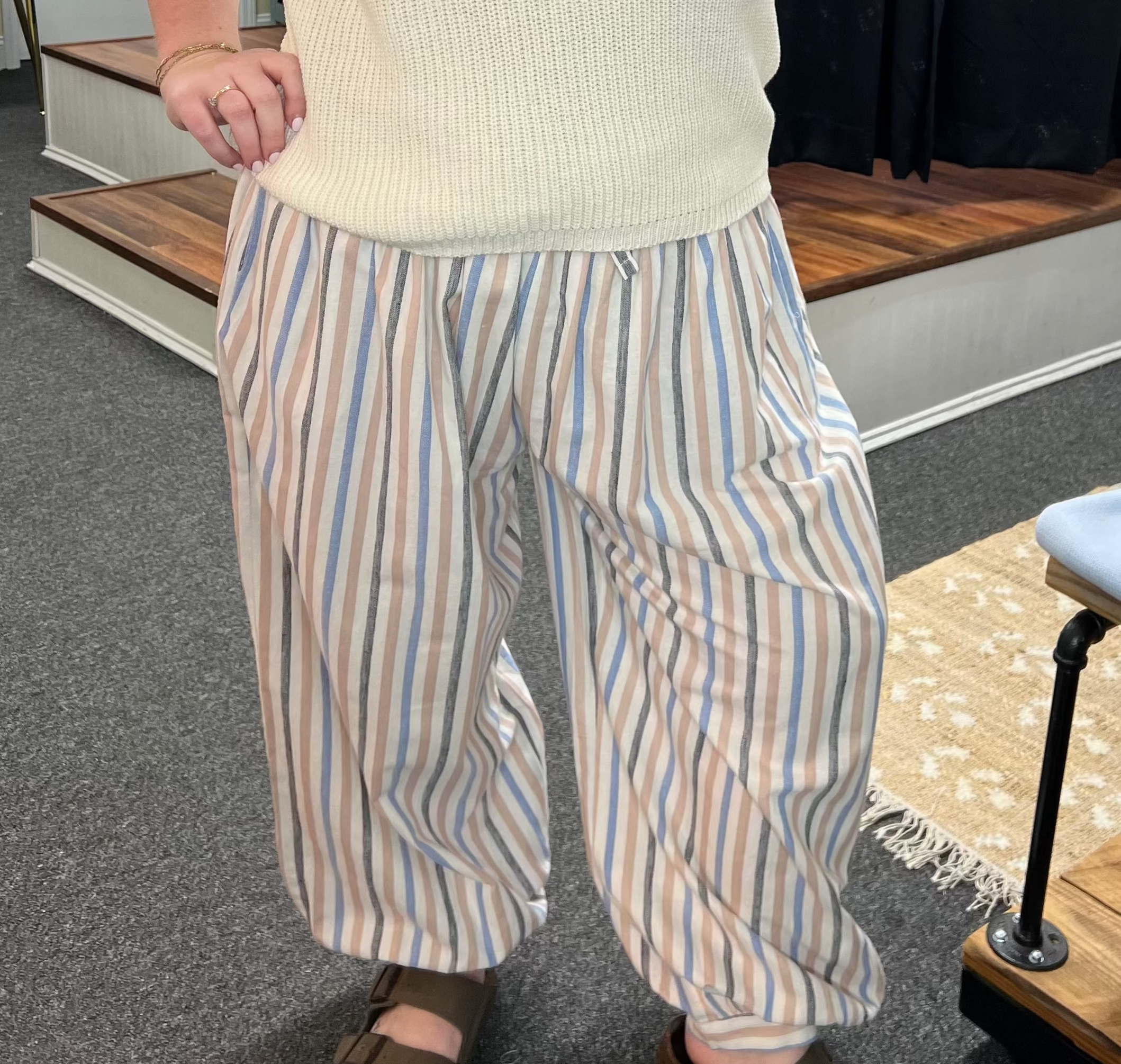 Stripe Balloon Pants