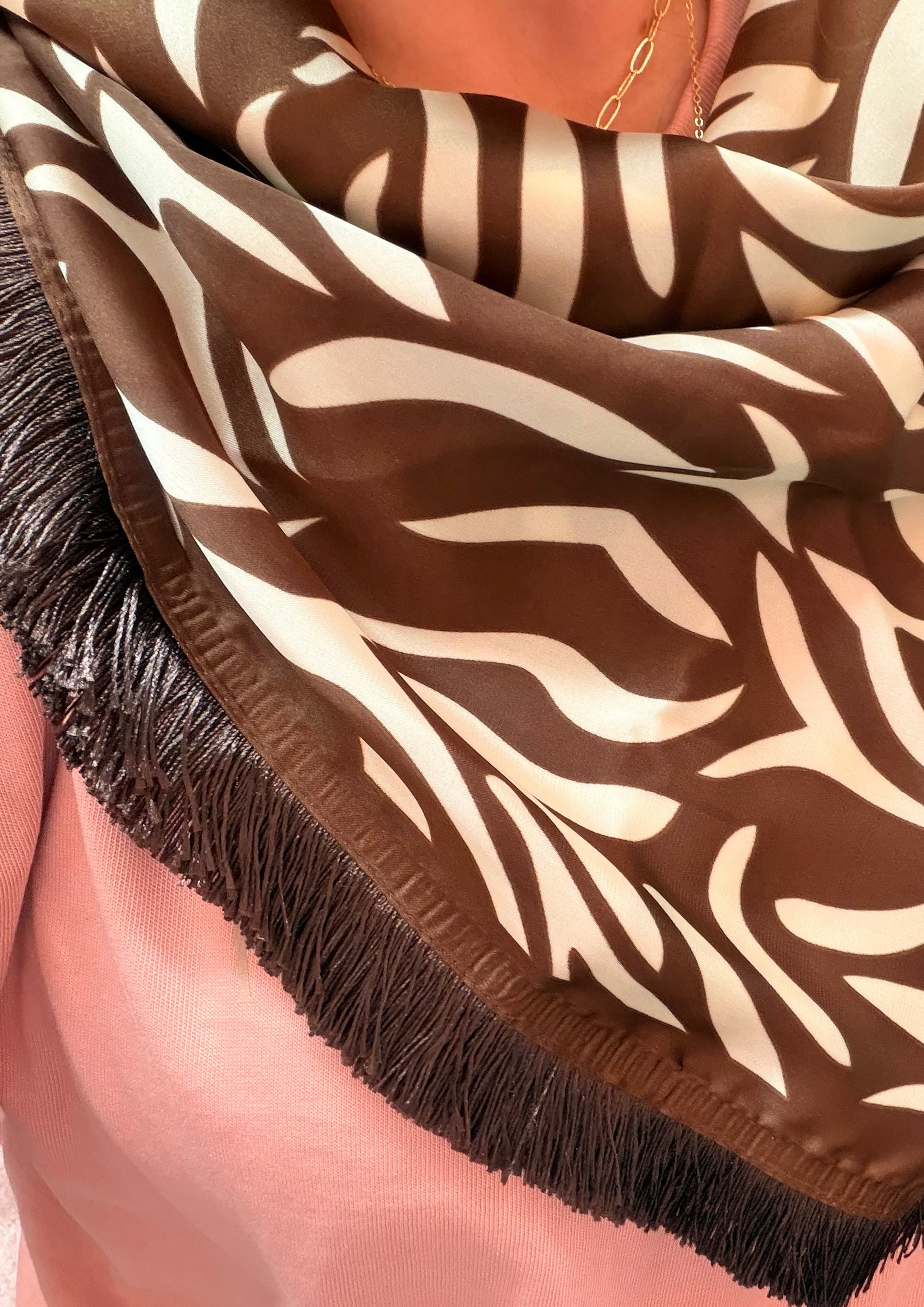 Zebra Fringe Scarf Necklace