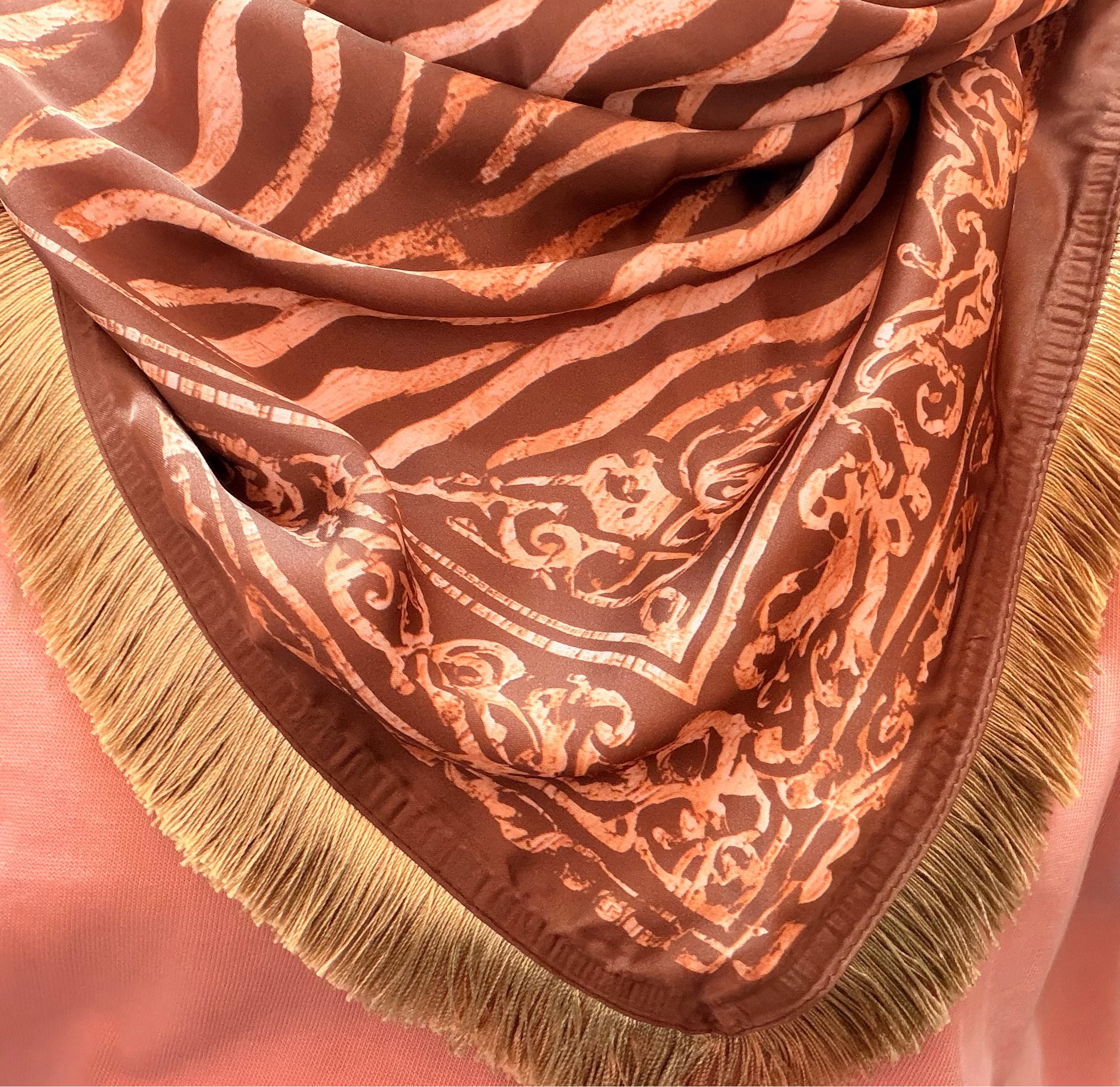 Zebra Fringe Scarf Necklace
