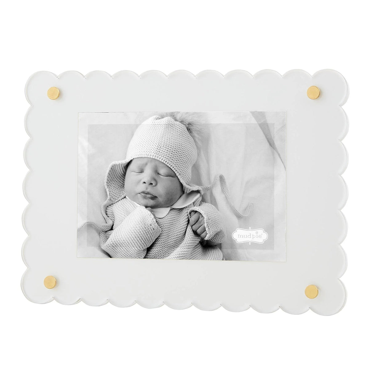 MudPie White Scallop Picture Frame