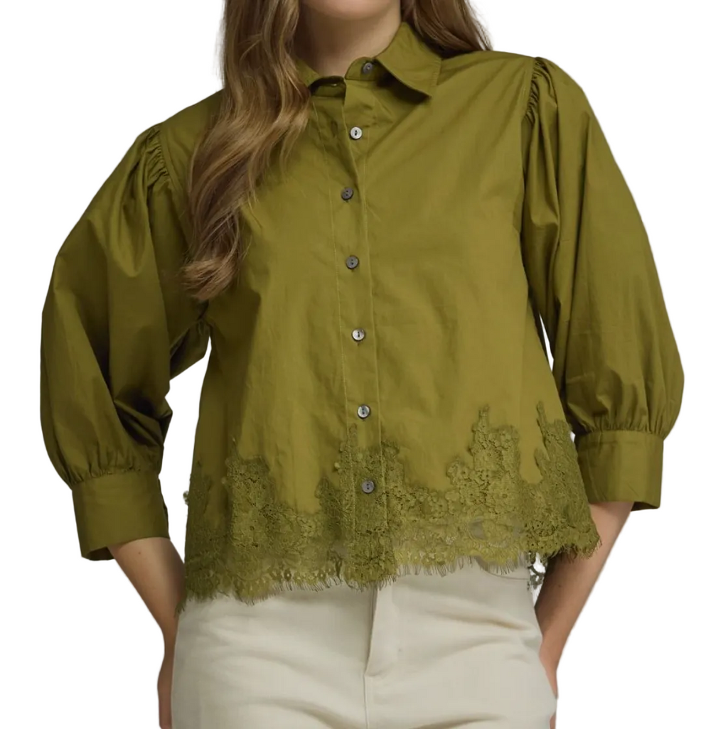 Olive Martini Lace Top