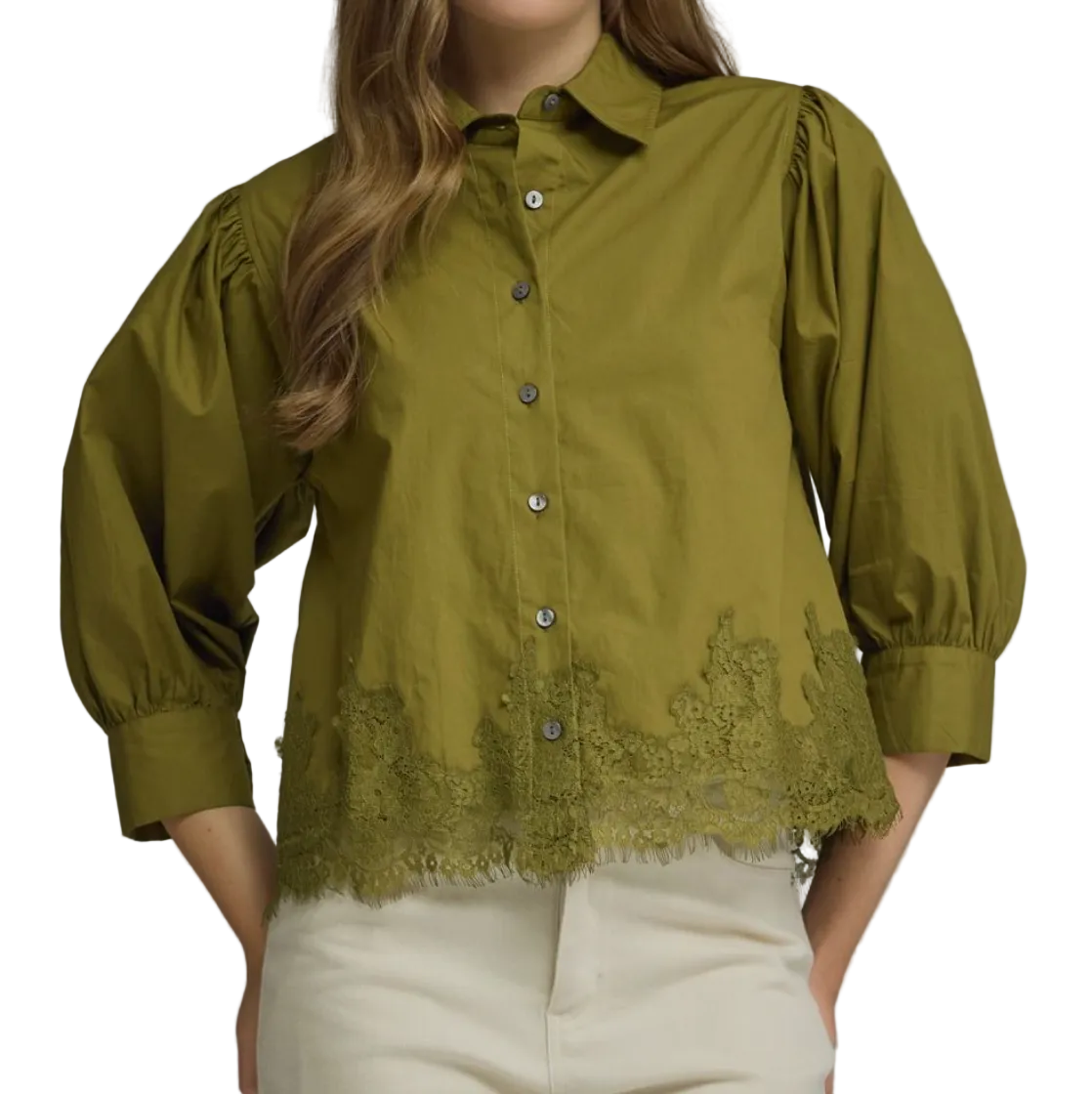 Olive Martini Lace Top