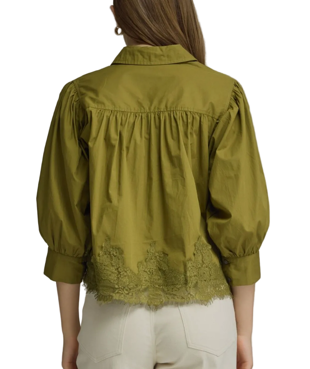 Olive Martini Lace Top